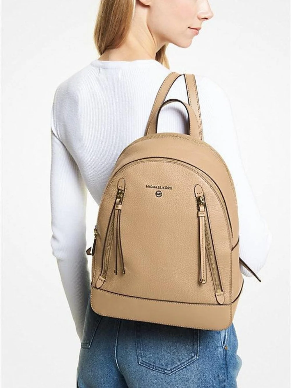 Michael Kors Brooklyn Medium Pebbled Leather Backpack